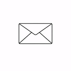 Email Icon Flat Minimal Communication Symbol Isolated on White Background