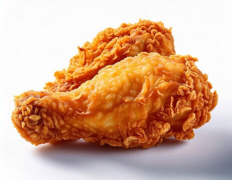 fried chicken piece coat with flour or batter that look tasty and delicious isolated on transparent white background