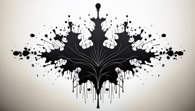 rorschach inkblot test on white or white background