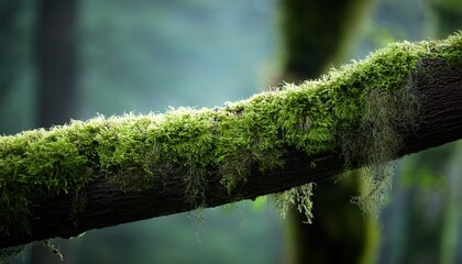 lush moss draped over a dark branch