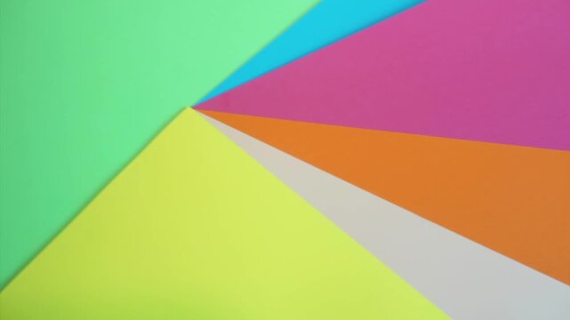 Abstract colorful paper geometric stop motion animation