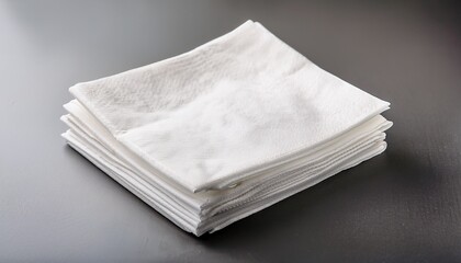 a stack of white square napkins