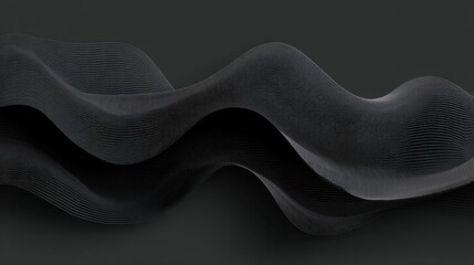 Fototapeta premium Abstract flowing wave design in dark tones showcasing smooth curves and intricate textures creating a modern and sophisticated visual experience