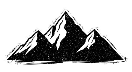 Fototapeta premium Grungy Mountain Range Silhouette Vector Illustration.