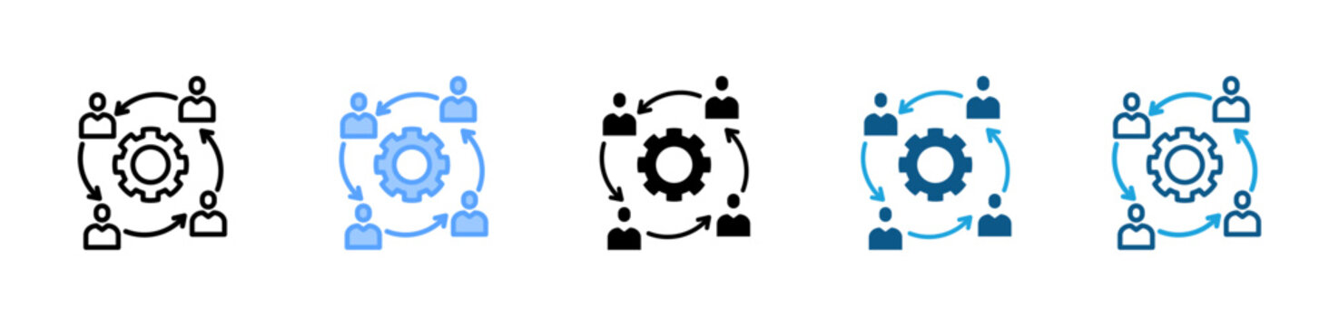 Collaboration icon set multiple style collection