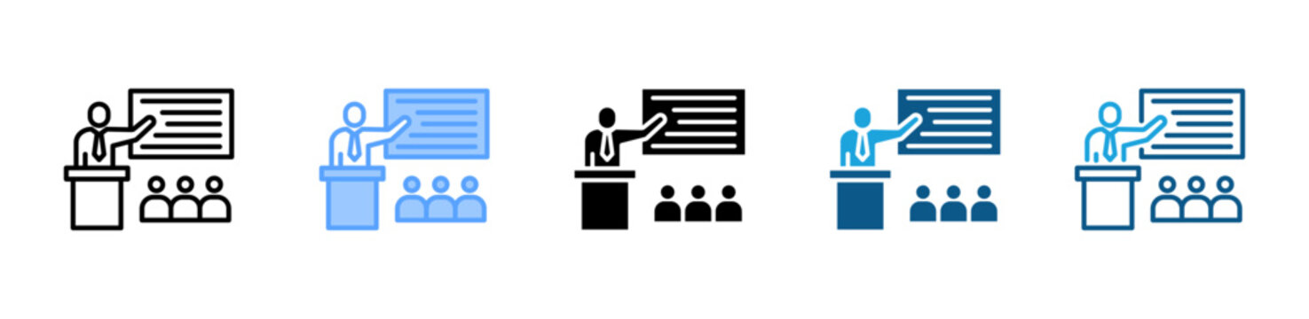 Mentorship icon set multiple style collection