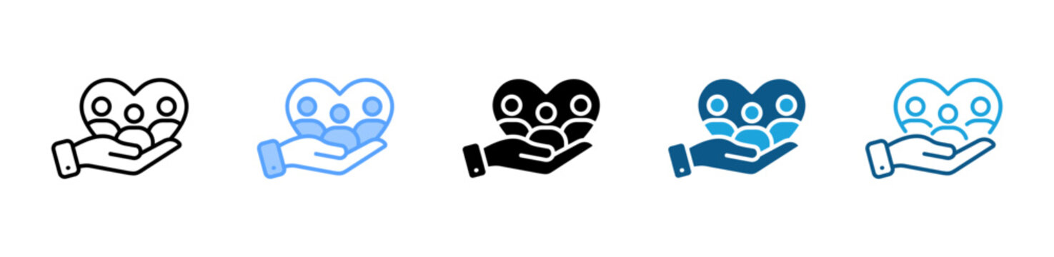 Social Service icon set multiple style collection