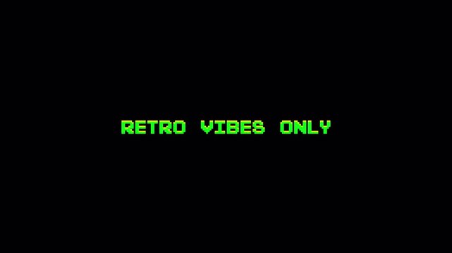 Retro Vibes Only 8 Bit Text Motion Graphic Animation Loop, Green Old School Pixel Display 4k video animation seamless loop