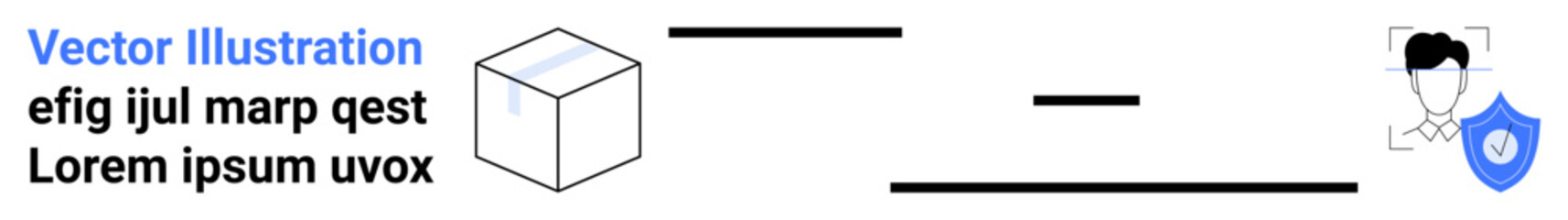 Obraz premium Online identity, cybersecurity, user protection, data security, authentication, digital tools. A cube, user profile icon and shield data flow and protection. Online identity and cybersecurity