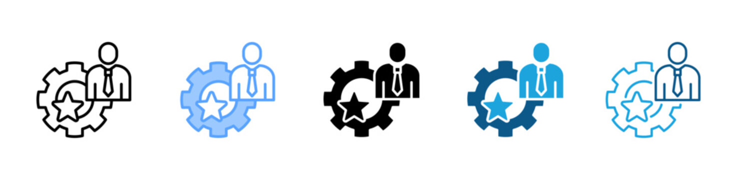 Talent Management icon set multiple style collection