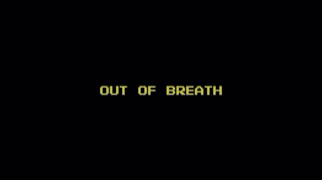 8 Bit Text Animation: OUT OF BREATH Title Screen, Retro Pixel Art Gaming Style Motion Graphic Loop 4k video animation seamless loop