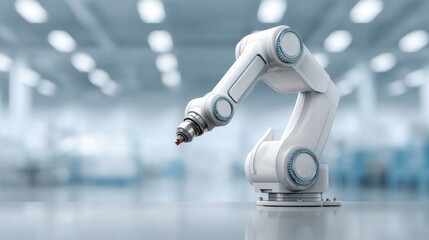 Advanced robotic arm in a modern automated manufacturing facility showcasing precision technology and innovation for industry applications and enhancements
