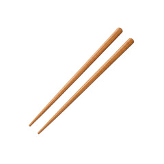 Pair of wooden chopsticks isolated On Transparent Background