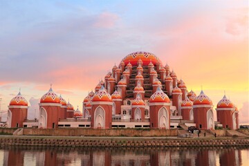 99 Domes Mosque (Masjid 99 Kubah) a Beautiful Building with Amazing Architecture Located in Central Point of Indonesia (CPI) Makassar, South Sulawesi.  © Muh