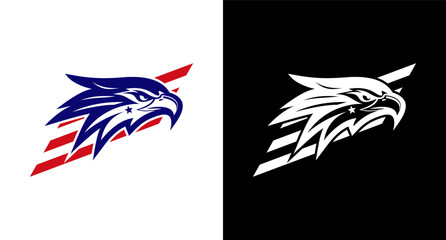 Obraz premium eagle head flag logo design art