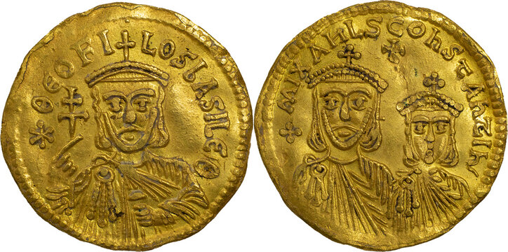 Byzantine Empire
Theophilus, with Constantine and Michael II, 829-842. AU Solidus 4.44 g. Constantinopolis, 830/1-840