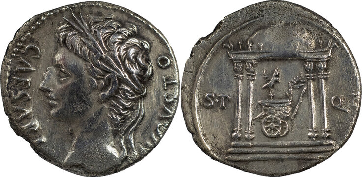 The Roman Empire
Augustus, 27 BC-AD 14. AR Denarius 3.75 g. uncertain mint in Spain