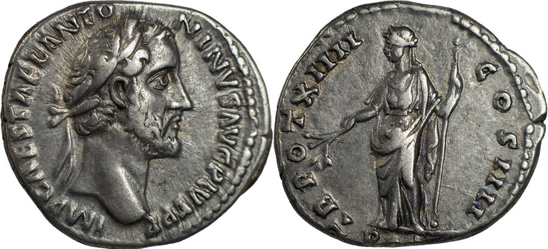 The Roman Empire
Antoninus Pius, 138-161. AR Denarius 3.27 g. Rome, 150-151.