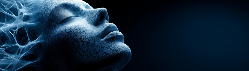 Fototapeta premium Digital human face representing artificial intelligence consciousness