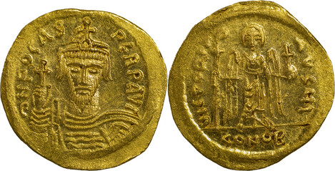 Byzantine Empire Phocas, 602-610. AU Solidus 4.53 g. Constantinopolis, 603-607 © Joao Dias