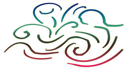 Obraz premium Abstract spiral wave lines with colorful rainbow gradient