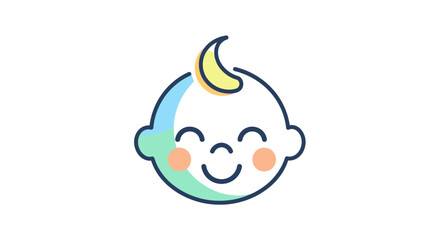 Obraz premium Smiling Baby Face Cartoon Character Illustration 1.