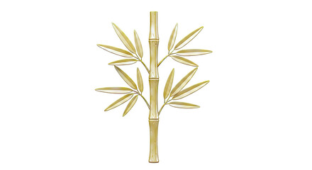 Obraz premium Stylized Bamboo Branch with Leaves