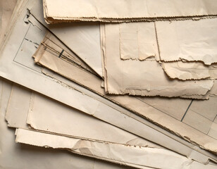 Vintage paper layers for artistic projects and creative designs in crafting