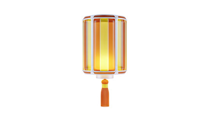 Striped Cylindrical Lantern with Orange Tassel