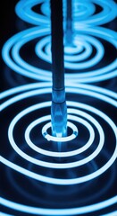 Abstract Blue Light Spiral Pattern.