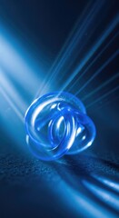 Abstract Blue Orb with Light Beams.