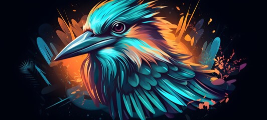 Fototapeta premium Ornithopoda vector illustration t-shirt design ,generative AI