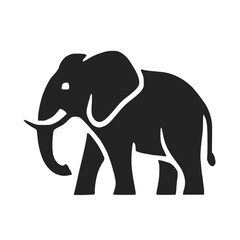 Fototapeta premium Big African elephant side view black silhouette vector icon