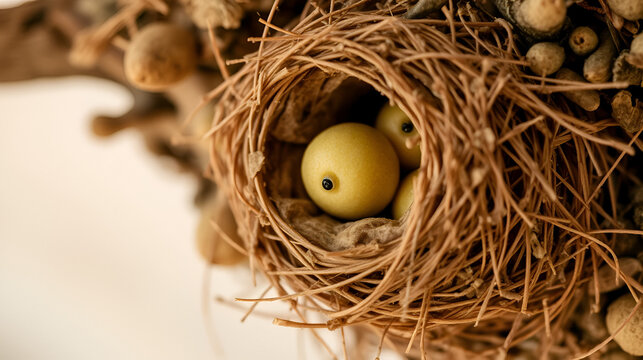 Close up of Edible or  swiftlet bird nest.