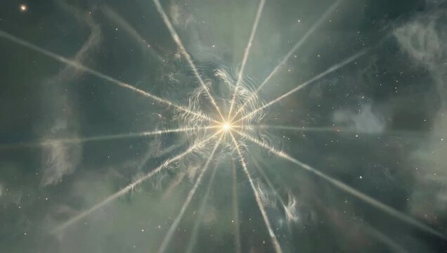 Abstract light rays emanating from a central point.
