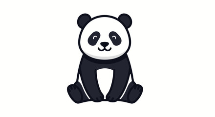 Obraz premium Adorable Panda Character Illustration with a charming and simple design suitable for children's