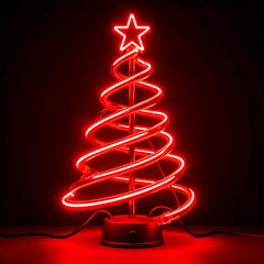 christmas tree with red ribbon background
