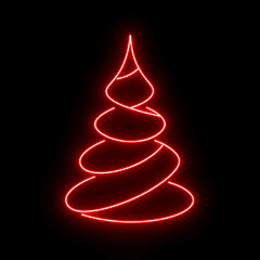 christmas tree with red ribbon background