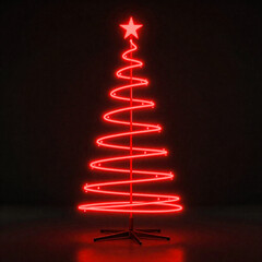 christmas tree with red ribbon background