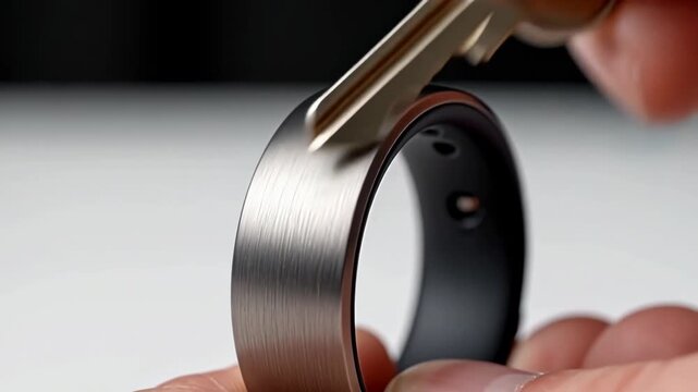Durability Test: Scratching a Titanium Smart Ring with a Metal Key