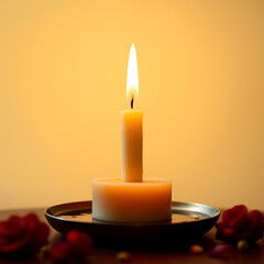 Candle Flame Steady A single unwavering candle flame burning bri