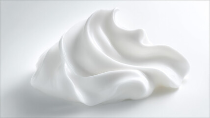 Swirling white cream texture showing a cosmetic product sample, health and beauty care concept