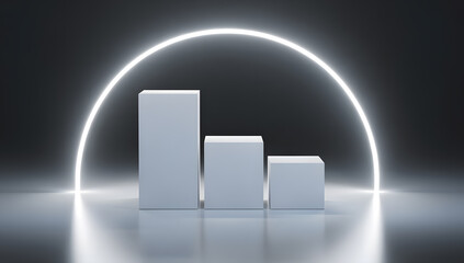 Abstract 3D Graph Bars with Backlight