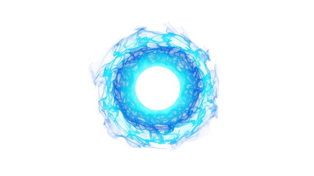 Animated Blue Ring with Particle Effects, QuickTime Alpha Channel, Logo Frame, Rainbow Aura, Energy Circle, and Fiery Cosmic Gates for Business, Ads, and Promotions. 4K
