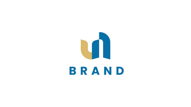 Modern UN Monogram Logo Template, Abstract Letter U and N Corporate Vector Brand Identity