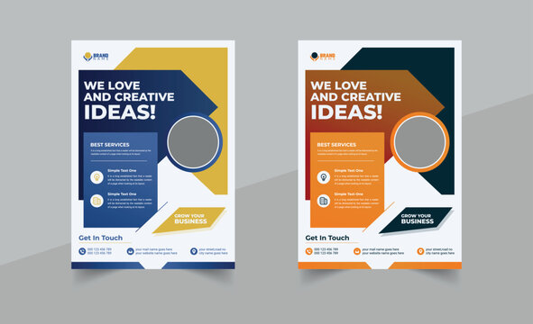 Corporate business flyer template design Layout, flyer in A4 with colorful business proposal, promotion, advertise, publication.