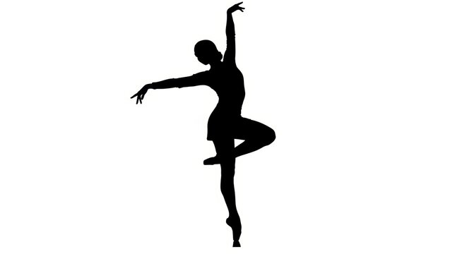 Elegant ballerina silhouette performing arabesque pose