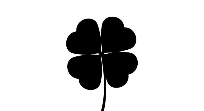 Four leaf clover silhouette for luck and St. Patrick's Day