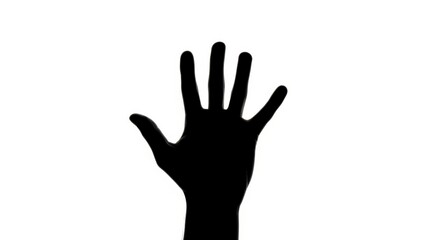 Fototapeta premium Hand silhouette isolated on white background