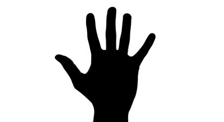 Obraz premium Hand silhouette with five fingers isolated on white